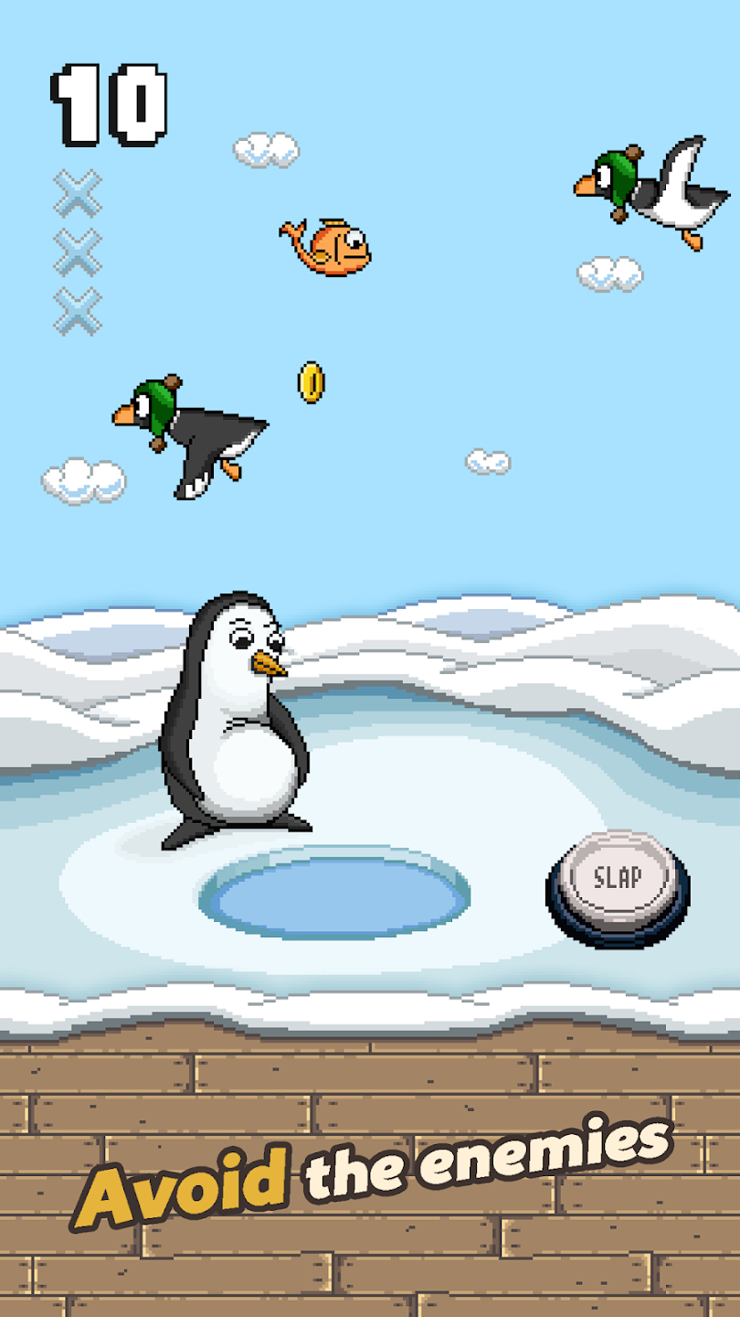 Slapping Penguin — avoid the enemies