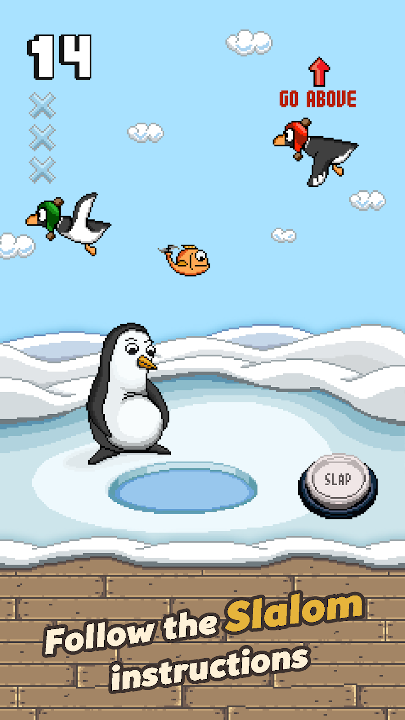 Slapping Penguin — slalom between obstacles